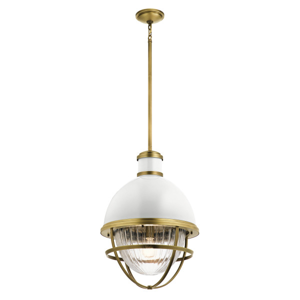 Lampa wisząca naturalny mosiądz-biel Tollis 1xE27x40W Quintiesse 849437