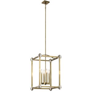 Lampa wisząca naturalny mosiądz Cayden 4xE14x60W Kichler 849541 Lampa wisząca naturalny mosiądz Cayden 4xE14x60W Kichler 849541