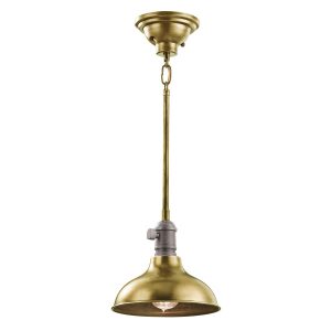 Lampa wisząca naturalny mosiądz Cobson 1xE27x60W Kichler 849513 Lampa wisząca naturalny mosiądz Cobson 1xE27x60W Kichler 849513