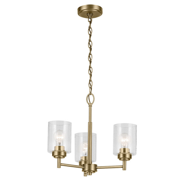 Lampa wisząca naturalny mosiądz-przezroczysta WINSLOW 3xE27x60W Kichler 836334