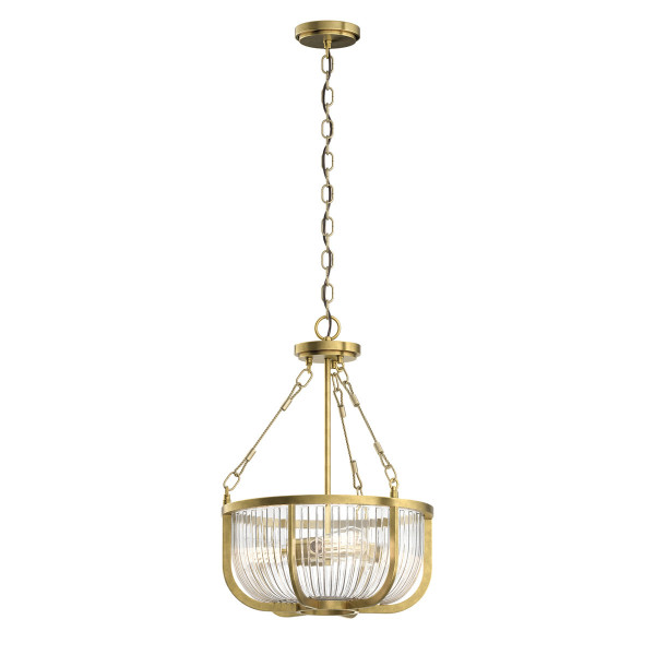 Lampa wisząca naturalny mosiądz Roux 3xE27x60W Quintiesse 849219
