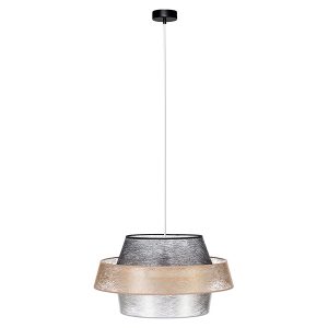 Lampa wisząca Nevoa tkaninowa złoto-srebrna 56127 Lampa wisząca Nevoa tkaninowa złoto-srebrna 56127