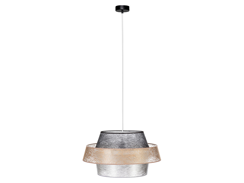 Lampa wisząca Nevoa tkaninowa złoto-srebrna 56127