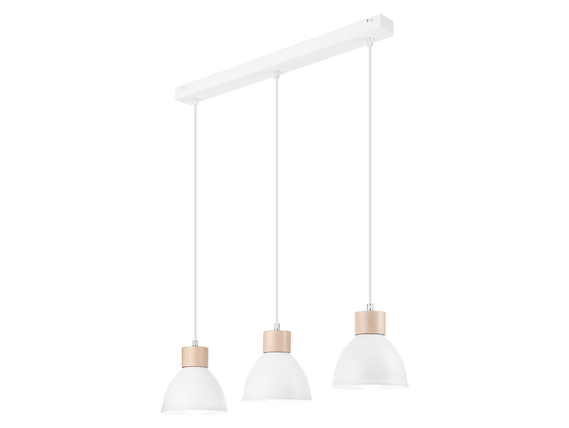 Lampa wisząca Nico 3-punktowa stalowa biała 54718