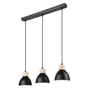Lampa wisząca Nico 3-punktowa stalowa czarna 54719 Lampa wisząca Nico 3-punktowa stalowa czarna 54719