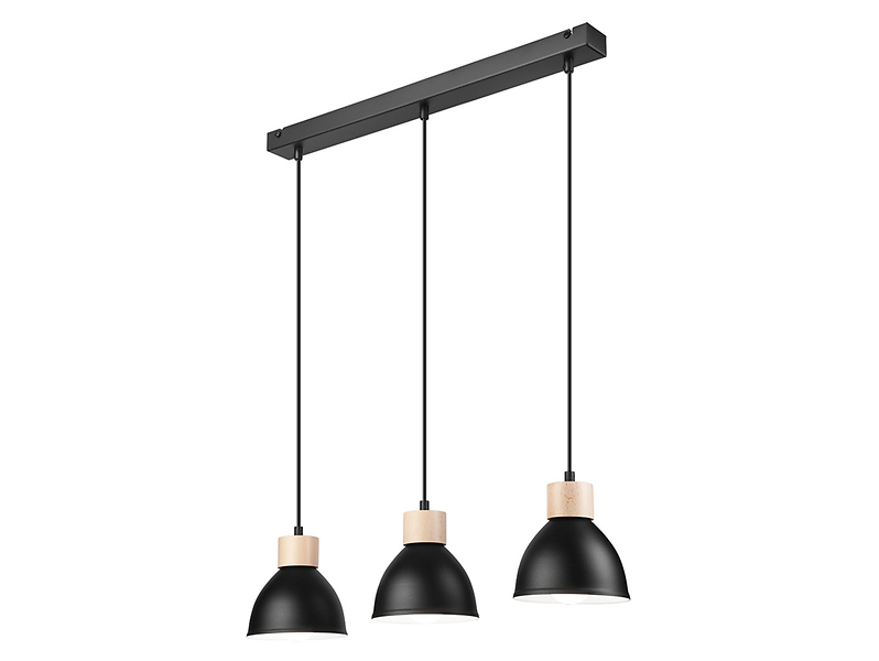 Lampa wisząca Nico 3-punktowa stalowa czarna 54719