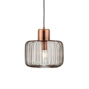 Lampa wisząca NICOLA druciana antyczna miedziana 1xE27x40W IP20 Endon 1027167 Lampa wisząca NICOLA druciana antyczna miedziana 1xE27x40W IP20 Endon 1027167