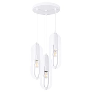 Lampa wisząca Nicus 3-punktowa stalowa biała 328865 Lampa wisząca Nicus 3-punktowa stalowa biała 328865