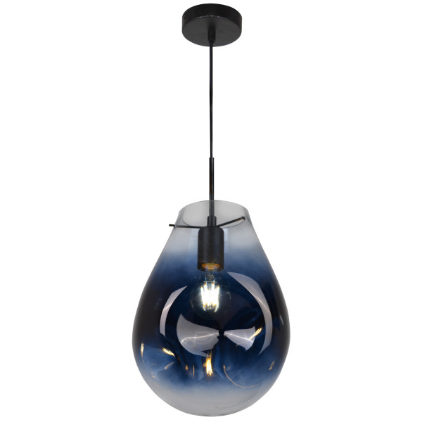 Lampa wisząca niebiesko-czarna KIMBERLY 1xE27x20W wym: 120x20x20 cm Polux 854435