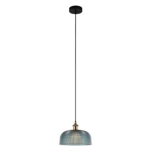 Lampa wisząca niebiesko-czarna-mosiądz Davide 1xE27x60W Italux 854327 Lampa wisząca niebiesko-czarna-mosiądz Davide 1xE27x60W Italux 854327