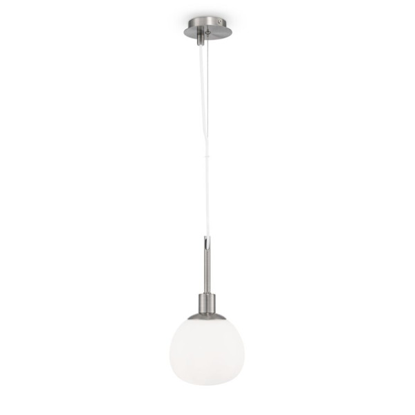 Lampa wisząca nikiel-biała ERICH 1xE14x40W wym: 153x15x15 cm Maytoni 851907