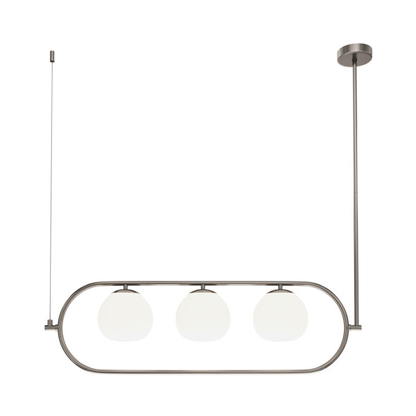 Lampa wisząca nikiel-biała ERICH 3xE14x40W wym: 137x25,5x89 cm Maytoni 852253