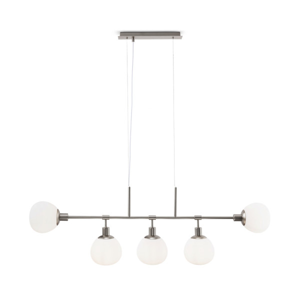 Lampa wisząca nikiel-biała ERICH 5xE14x40W wym: 149,3x120x15 cm Maytoni 852137