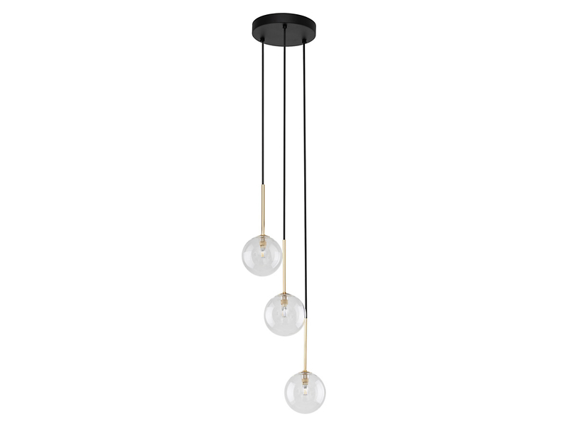 Lampa wisząca Nilos 3-punktowa metalowa złota 266169