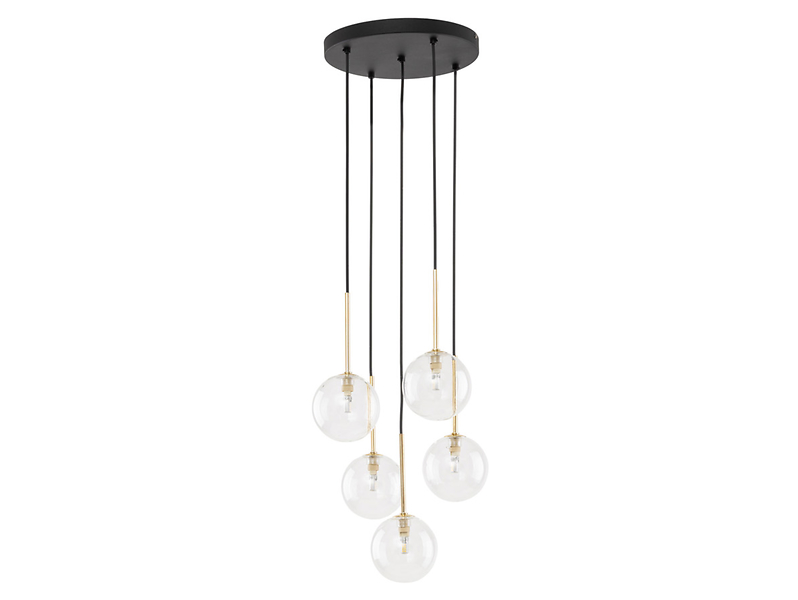 Lampa wisząca Nilos 5-punktowa metalowa złota 266171