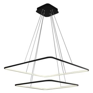 Lampa wisząca Nix LED 2-punktowa metalowa czarna 39462 Lampa wisząca Nix LED 2-punktowa metalowa czarna 39462