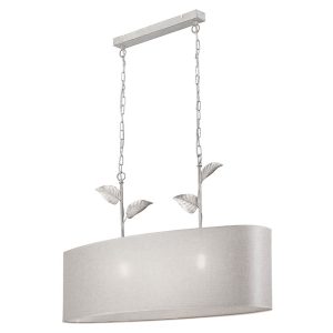 Lampa wisząca Noemi 2-punktowa tkaninowa srebrna 120795 Lampa wisząca Noemi 2-punktowa tkaninowa srebrna 120795