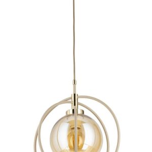 Lampa Wisząca Nostra Beżowo-złota 1xE27 35 cm Nowoczesny Salon Taupe 759143 Lampa Wisząca Nostra Beżowo-złota 1xE27 35 cm Nowoczesny Salon Taupe 759143