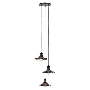 Lampa wisząca Novia 3-punktowa szklana czarna 577908 Lampa wisząca Novia 3-punktowa szklana czarna 577908