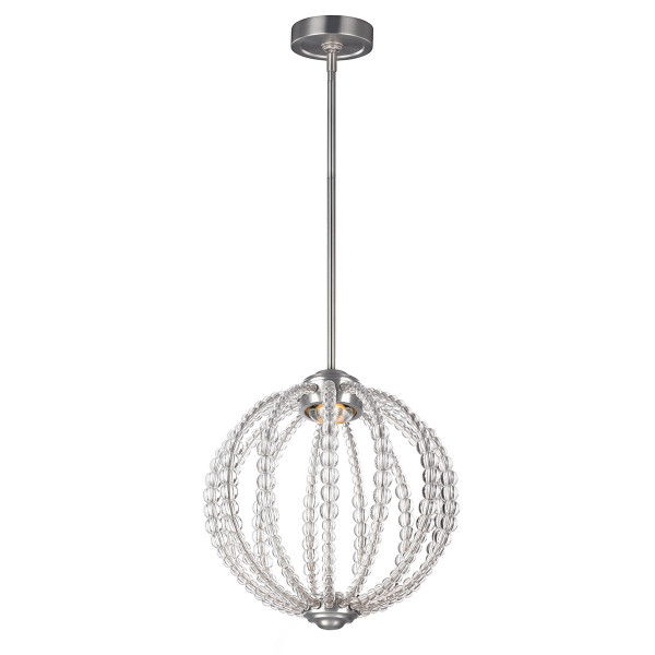 Lampa wisząca Oberlin satynowy nikiel LED 1x8W Ciepła biel 800lm Feiss 849772