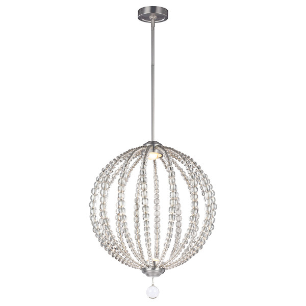 Lampa wisząca Oberlin satynowy nikiel LED 2x8W Ciepła biel 1600lm Feiss 849756