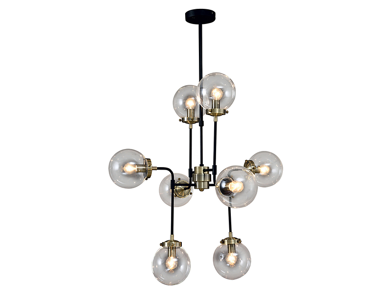 Lampa wisząca Odelia 8-punktowa stalowa czarna 34875