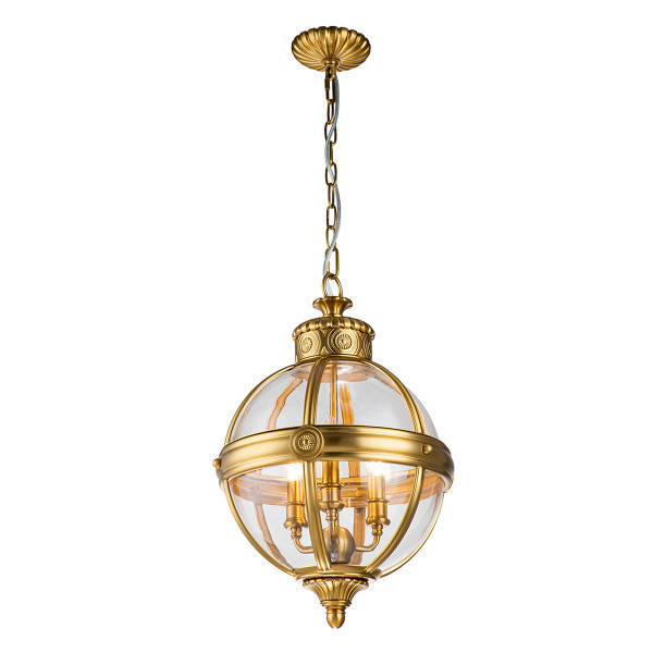 Lampa wisząca oksydowany mosiądz Adams 3xE14x60W Feiss 850246