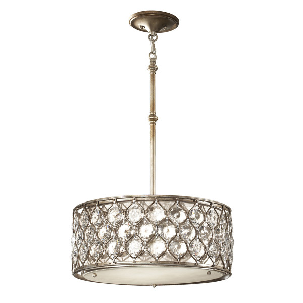 Lampa wisząca oksydowany srebrny Lucia 3xE27x60W wym: 141x46x46 cm Feiss 847336
