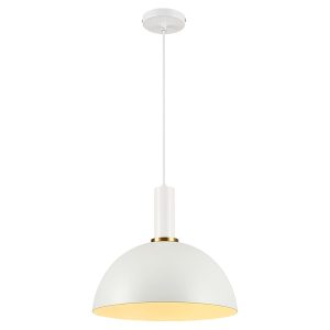 Lampa wisząca Omega stalowa biała 382092