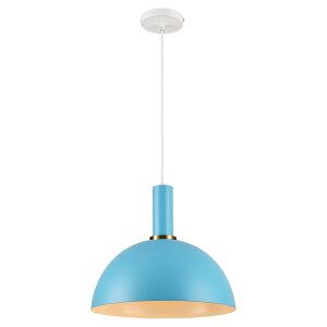 Lampa wisząca Omega stalowa niebieska 382090