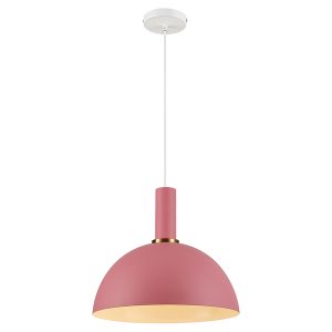 Lampa wisząca Omega stalowa różowa 382091