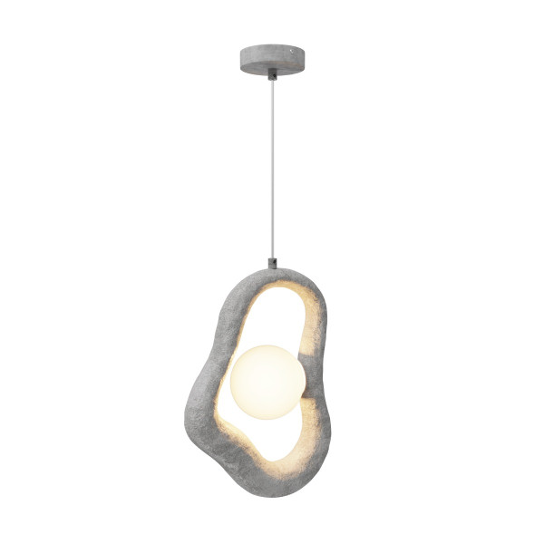 Lampa wisząca OPUS szklana kula w kształtnej ramce szara 1xG9x28W Maytoni 1026813