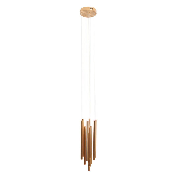 Lampa wisząca ORGANIC złoty szczotkowany LED 10x10W 3000K 600lm Maxlight 846459
