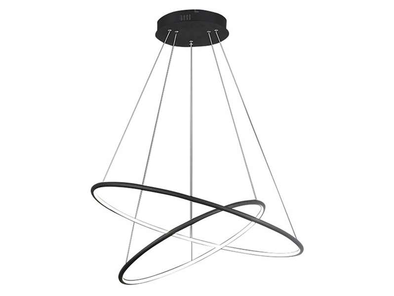 Lampa wisząca Orion LED 2-punktowa metalowa czarna 39466