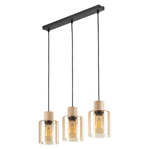 Lampa wisząca Orson 3-punktowa szklana czarna 87166 Lampa wisząca Orson 3-punktowa szklana czarna 87166