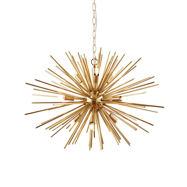Lampa wisząca ORTA metalowe kolce złota 9xG9x8W wym:190x62x62cm IP20 Endon 1019327
