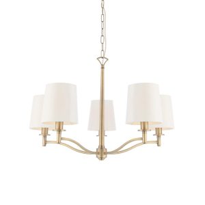 Lampa wisząca ORTONA z abażurami złoto-biała 5xE14x15W IP20 Endon 1025492 Lampa wisząca ORTONA z abażurami złoto-biała 5xE14x15W IP20 Endon 1025492