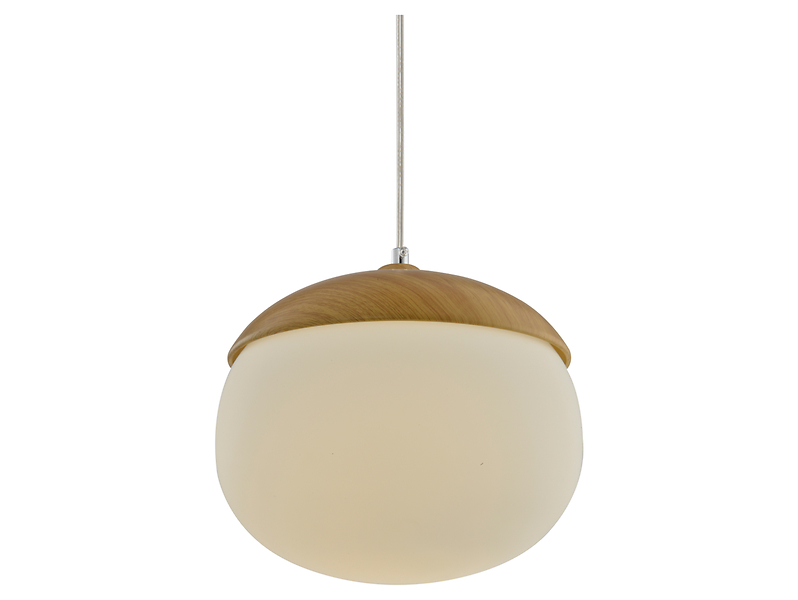 Lampa wisząca Orzech stalowa brązowo-biała 190779