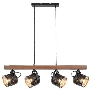Lampa wisząca orzechowo-czarny matowy Rotem 4xE14x40W Rabalux 850879 Lampa wisząca orzechowo-czarny matowy Rotem 4xE14x40W Rabalux 850879