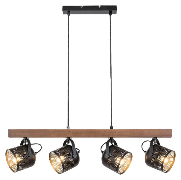 Lampa wisząca orzechowo-czarny matowy Rotem 4xE14x40W Rabalux 850879