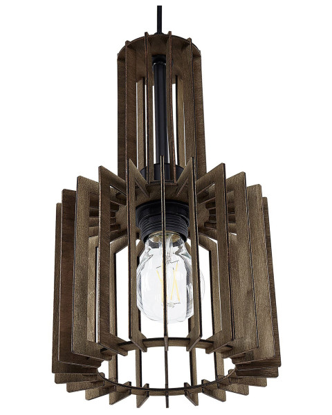 Lampa wisząca oświetlenie ciemne drewno 60625