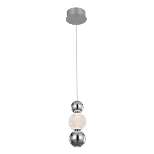 Lampa wisząca Oter kule chromowana LED 7W biały ciepły 400lm IP20 Italux 1019451 Lampa wisząca Oter kule chromowana LED 7W biały ciepły 400lm IP20 Italux 1019451