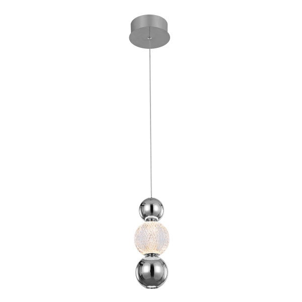 Lampa wisząca Oter kule chromowana LED 7W biały ciepły 400lm IP20 Italux 1019451