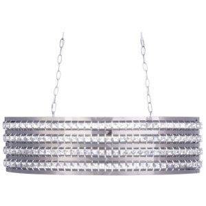 Lampa wisząca owalna z kryształami srebrna 60697 Lampa wisząca owalna z kryształami srebrna 60697