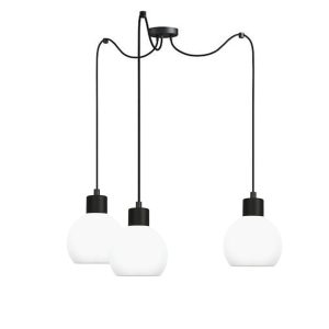 Lampa wisząca pająk EDYLIT białe klosze loft LED 3xE27 MOKA 14-122 nad stół 1005216 Lampa wisząca pająk EDYLIT białe klosze loft LED 3xE27 MOKA 14-122 nad stół 1005216