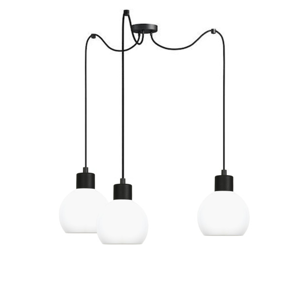 Lampa wisząca pająk EDYLIT białe klosze loft LED 3xE27 MOKA 14-122 nad stół 1005216