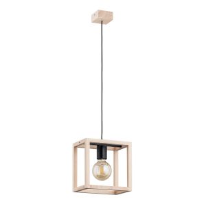 Lampa wisząca PAKO jasne drewno-czarna 1xE27x15W wym:100x23x23cm IP20 Alfa 984830 Lampa wisząca PAKO jasne drewno-czarna 1xE27x15W wym:100x23x23cm IP20 Alfa 984830
