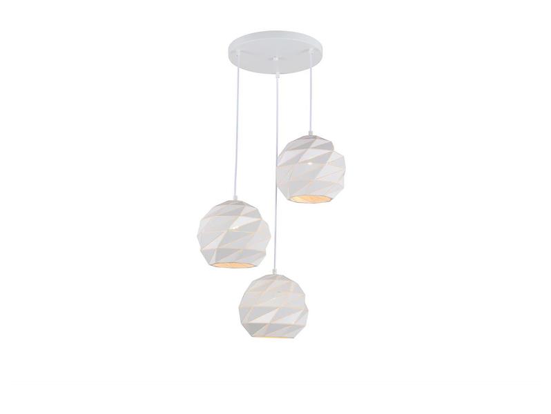 Lampa wisząca Palermo 3-punktowa stalowa biała 34942