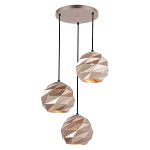 Lampa wisząca Palermo 3-punktowa stalowa złota 34953 Lampa wisząca Palermo 3-punktowa stalowa złota 34953