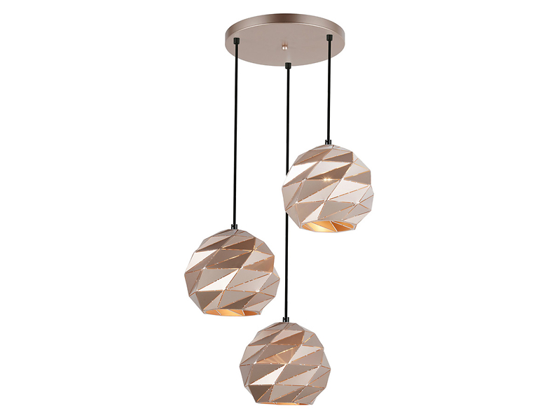 Lampa wisząca Palermo 3-punktowa stalowa złota 34953